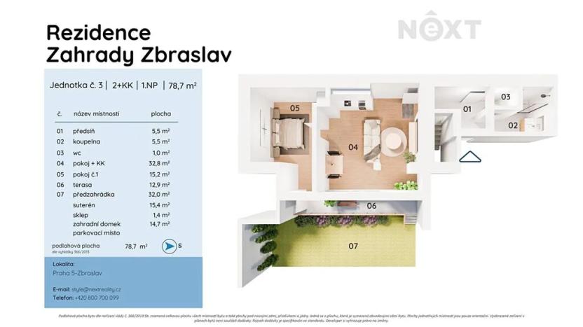 Prodej bytu 2+kk, Praha - Zbraslav, Elišky Přemyslovny, 79 m2
