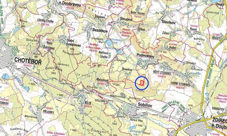 Prodej louky, Podmoklany, 5288 m2