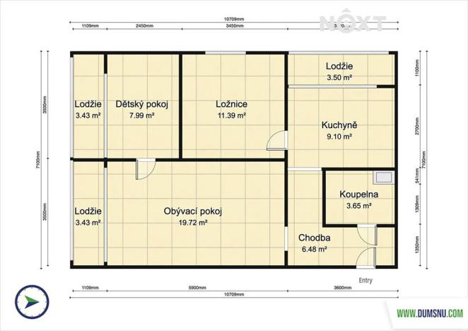 Prodej bytu 3+1, Šumperk, Čsl. armády, 60 m2