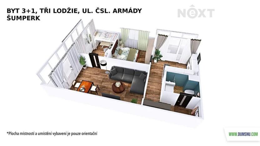 Prodej bytu 3+1, Šumperk, Čsl. armády, 60 m2