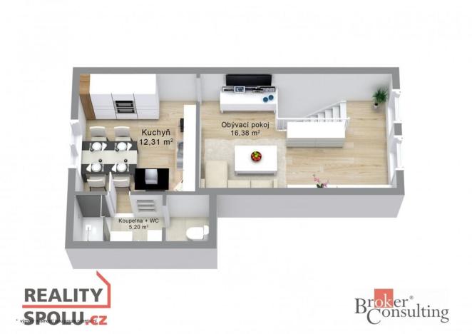 Prodej bytu 2+1, Dalovice - Všeborovice, Dolní, 62 m2