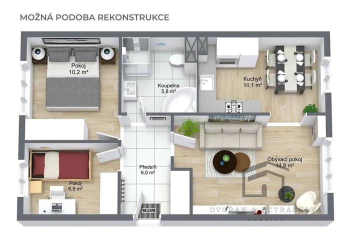 Prodej bytu 3+1, Most, Růžová, 56 m2