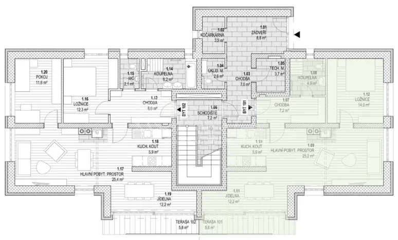 Prodej bytu 2+kk, Kunčice nad Labem, 79 m2