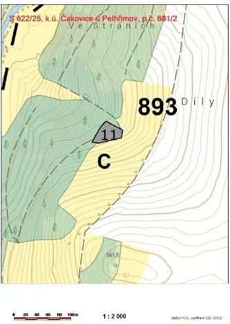 Prodej lesa, Pelhřimov, 1222 m2