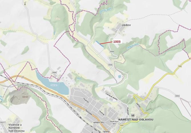 Dražba lesa, Náměšť nad Oslavou, 3001 m2