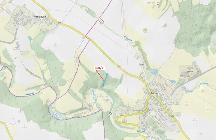 Dražba lesa, Žďárec, 2615 m2