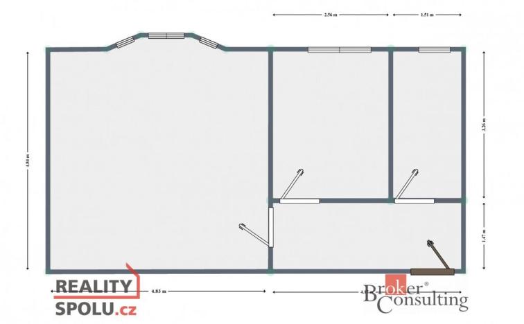 Pronájem bytu 2+kk, Ostrava - Vítkovice, Erbenova, 52 m2
