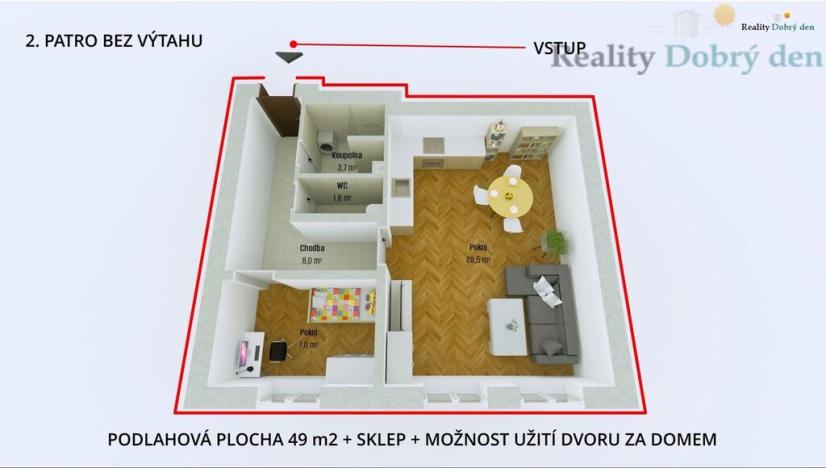 Pronájem bytu 2+kk, Opava, Lidická, 50 m2