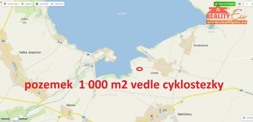 Prodej louky, Nahořany, 1000 m2