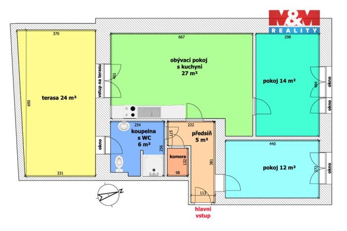 Pronájem bytu 3+kk, Ostrava, Mečnikovova, 65 m2