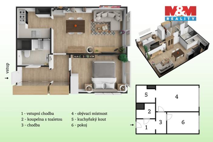 Prodej bytu 2+kk, Praha - Bohnice, Ratibořská, 42 m2