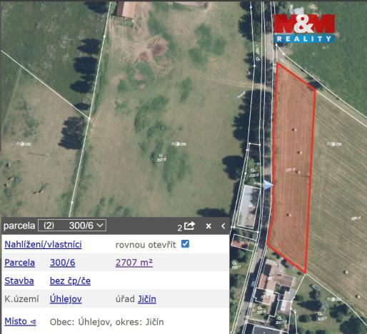 Prodej pozemku pro bydlení, Úhlejov, 1353 m2