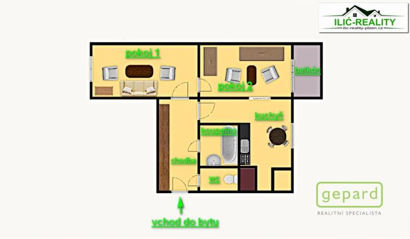 Prodej bytu 2+1, Nýřany, Mikoláše Alše, 61 m2