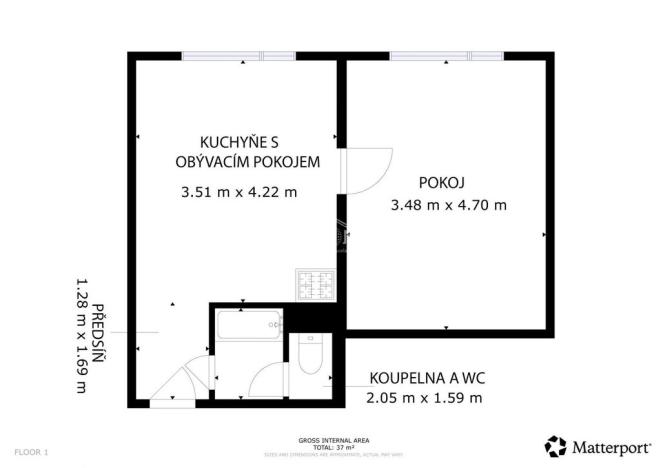 Prodej bytu 1+1, Jirkov, K. Marxe, 33 m2