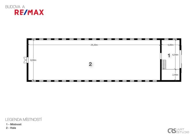 Pronájem skladu, Vranov, 1310 m2
