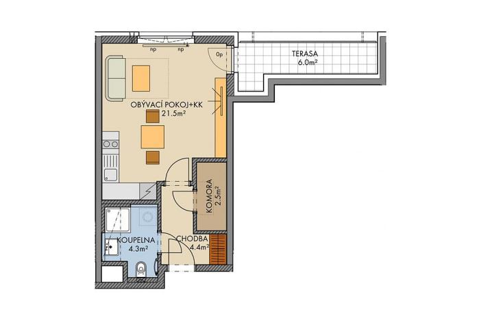 Prodej bytu 1+kk, Praha, Huppnerova, 34 m2