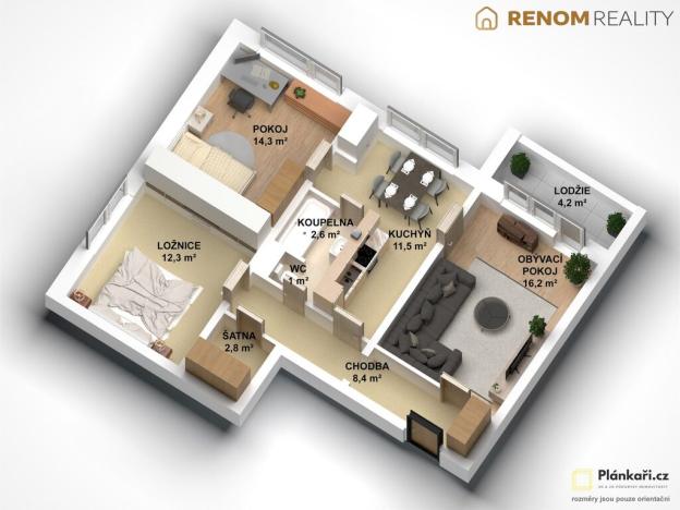 Prodej bytu 3+1, Olomouc, Lužická, 74 m2