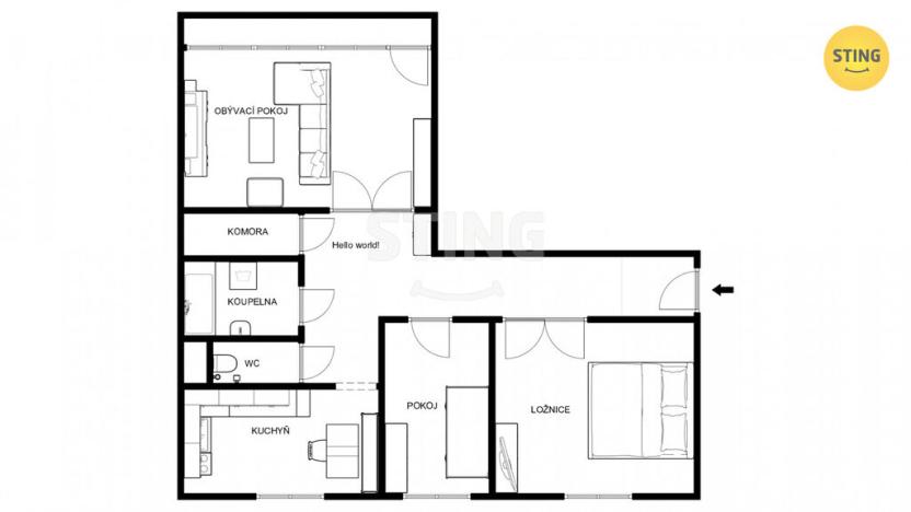 Prodej bytu 3+1, Ostrava, Jugoslávská, 77 m2