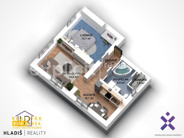 Prodej bytu 2+1, Zlín, Prlovská, 51 m2