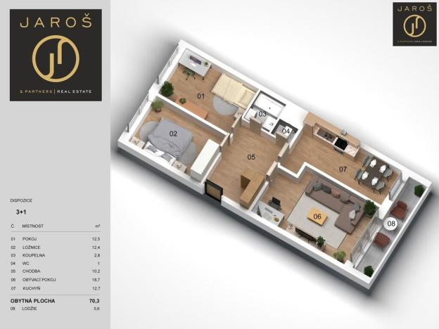 Prodej bytu 3+1, Praha - Zbraslav, Ke Kamínce, 70 m2