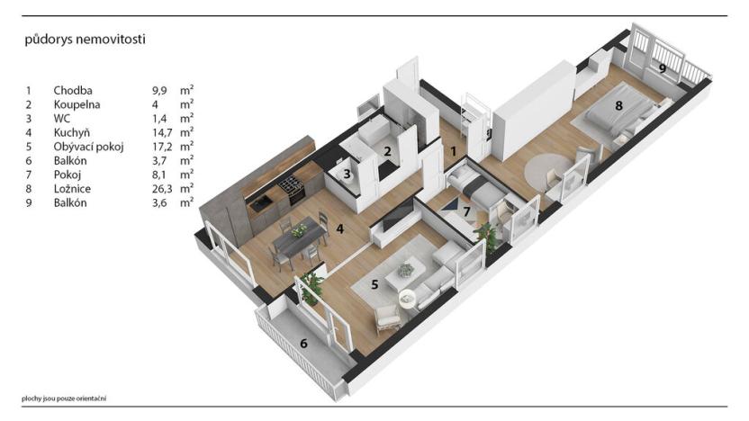 Prodej bytu 3+kk, Hradec Králové - Nový Hradec Králové, třída Edvarda Beneše, 90 m2