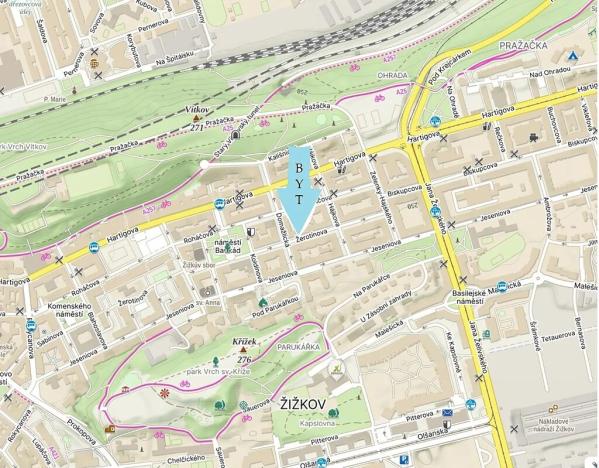 Pronájem bytu 2+kk, Praha - Žižkov, Žerotínova, 46 m2