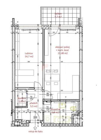 Pronájem bytu 2+kk, Praha - Dolní Měcholupy, Honzíkova, 57 m2