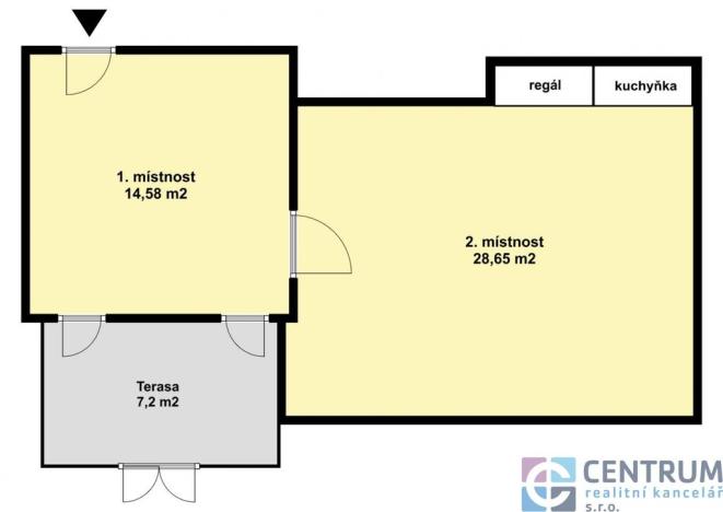 Pronájem kanceláře, Jablonec nad Nisou, Palackého, 52 m2