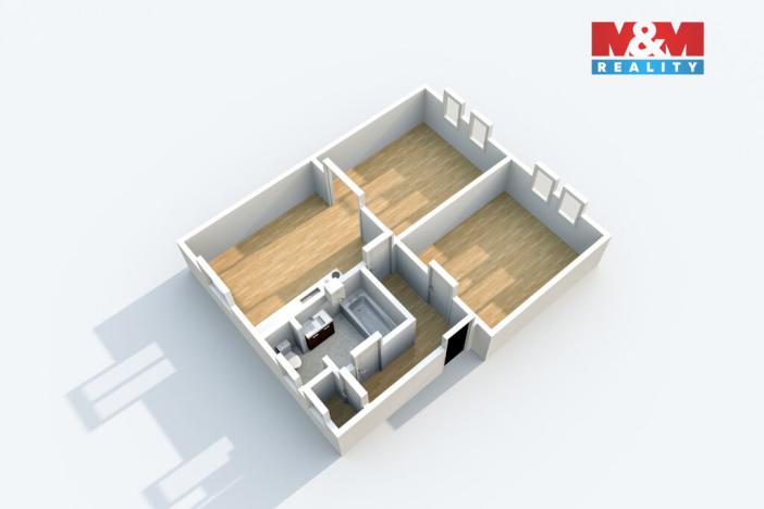 Pronájem bytu 2+1, Ústí nad Labem - Neštěmice, Železná, 48 m2