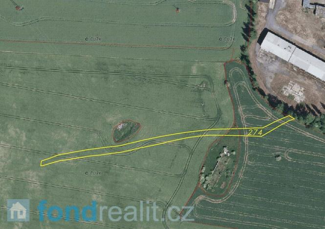 Prodej pole, Milhostov, 1500 m2