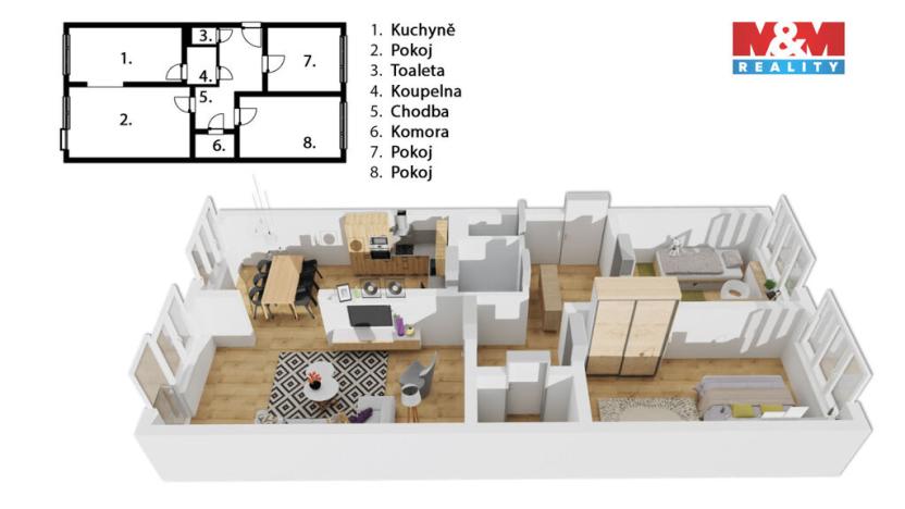 Prodej bytu 3+1, Neratovice, Na Výsluní, 68 m2
