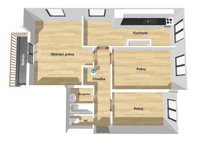 Prodej bytu 3+1, Měčín, Sadová, 84 m2