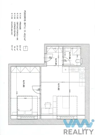Pronájem bytu 2+kk, Ostrava, 30. dubna, 44 m2