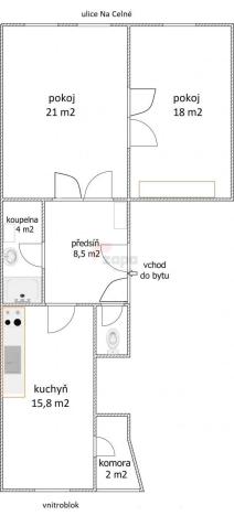 Pronájem bytu 2+1, Praha - Smíchov, Na Celné, 71 m2