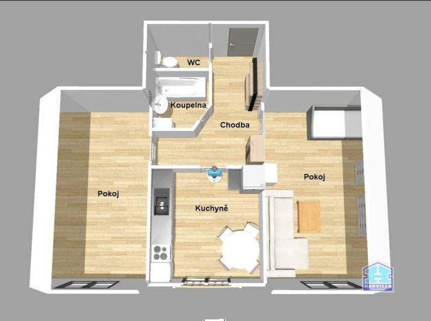 Prodej bytu 2+1, Měčín, Sadová, 60 m2