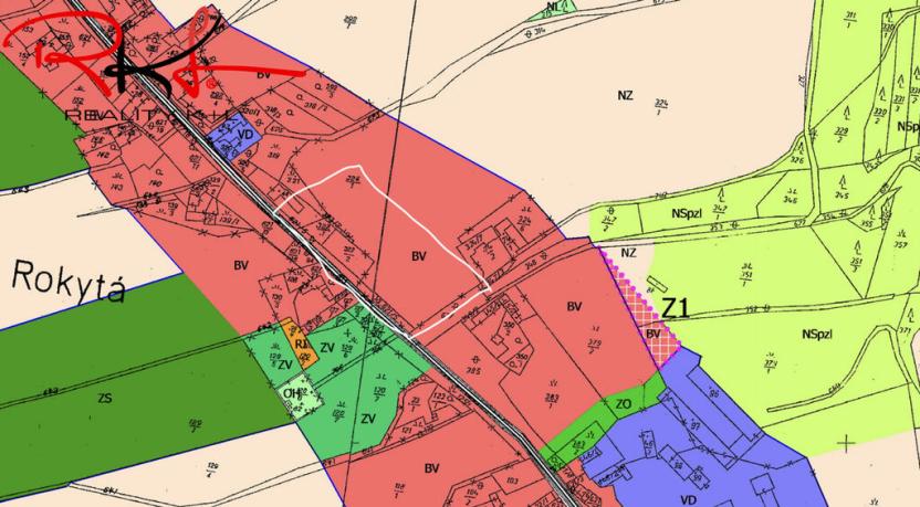 Prodej pozemku pro bydlení, Rokytá - Horní Rokytá, 2160 m2