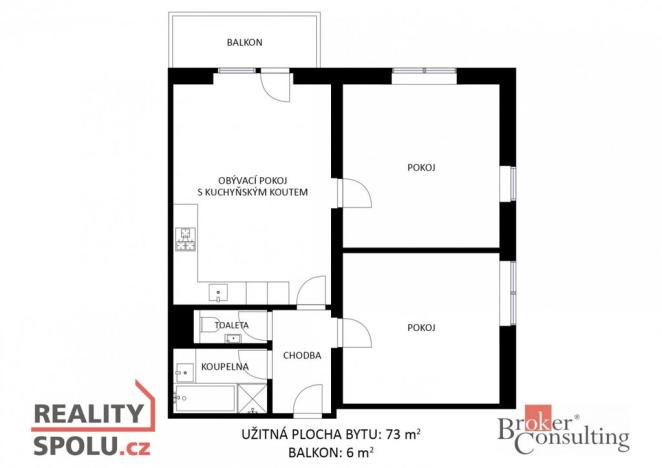 Pronájem bytu 3+kk, Holubice, 73 m2