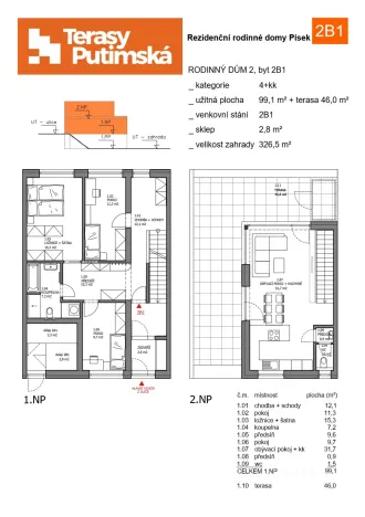 Prodej bytu 4+kk, Písek, Dolní, 99 m2