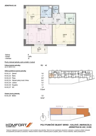 Prodej bytu 3+kk, Brno, Kalová, 83 m2