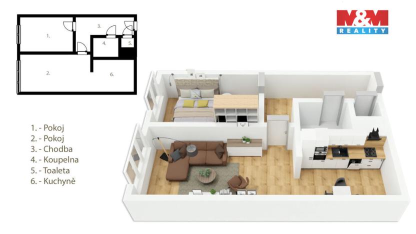 Prodej bytu 2+kk, Kolín - Kolín V, Podskalská, 43 m2