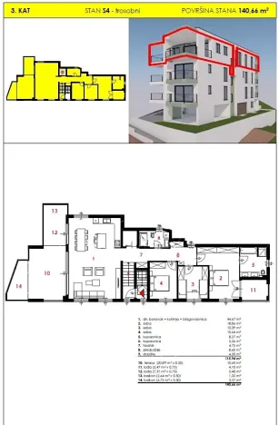 Prodej bytu 4+kk, Tučepi, Chorvatsko, 140 m2