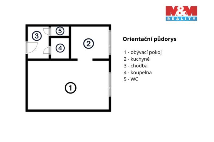 Prodej bytu 1+kk, Nymburk, Jurije Gagarina, 33 m2