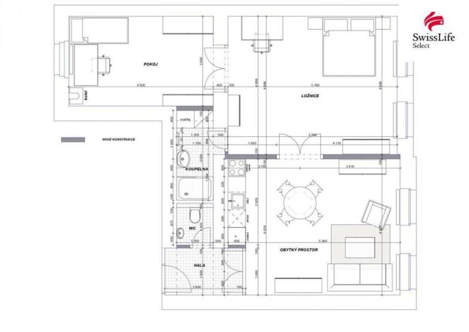 Pronájem bytu 3+kk, Pardubice, Smilova, 89 m2