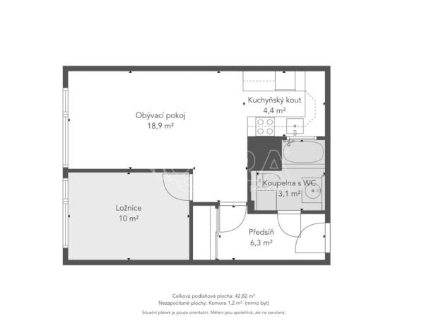 Prodej bytu 2+kk, Praha - Bohnice, Zelenohorská, 42 m2