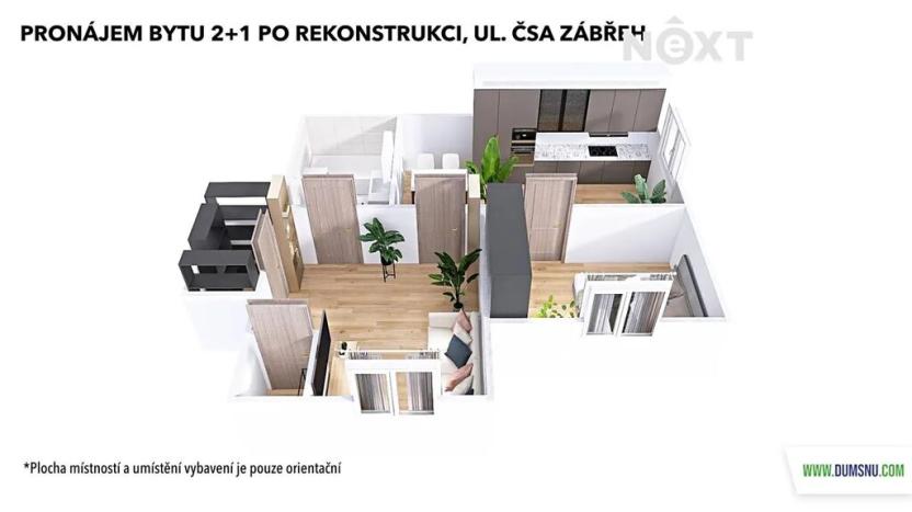 Pronájem bytu 2+1, Zábřeh, Československé armády, 32 m2