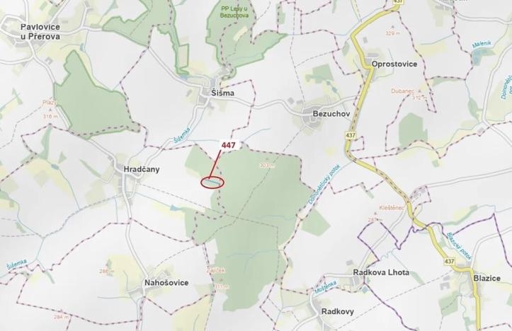 Dražba lesa, Hradčany-Kobeřice, 1989 m2