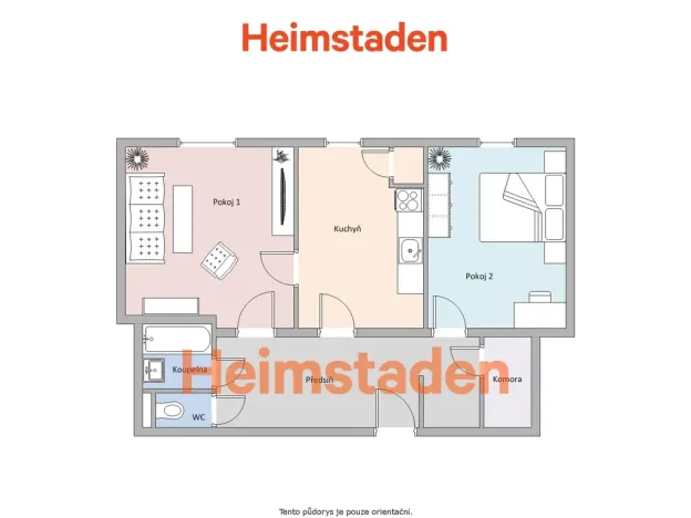 Pronájem bytu 2+1, Havířov - Město, Mírová, 56 m2