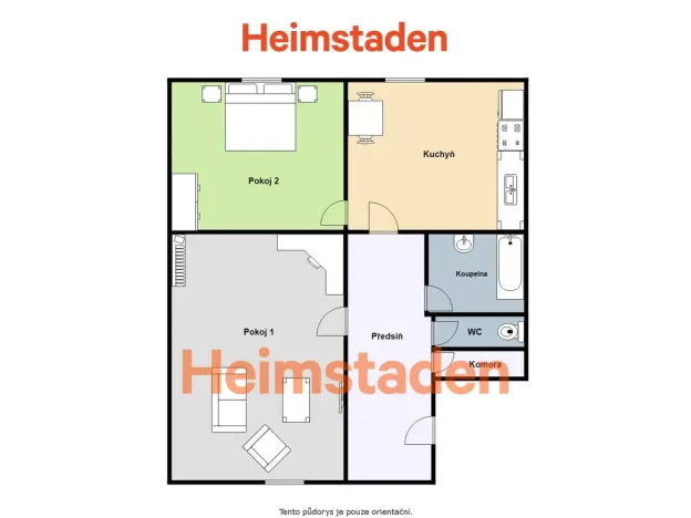Pronájem bytu 2+1, Ostrava - Moravská Ostrava, Nedbalova, 54 m2