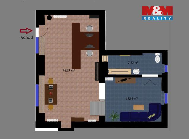 Pronájem obchodního prostoru, Kolín - Kolín III, Legerova, 61 m2