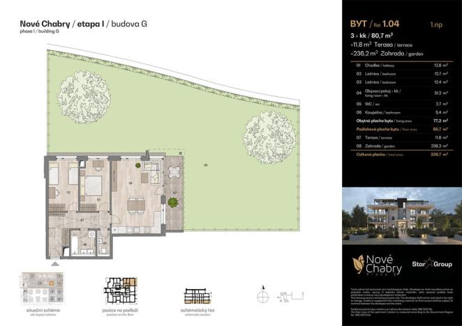 Prodej bytu 3+kk, Praha - Dolní Chabry, Kozomínská, 80 m2